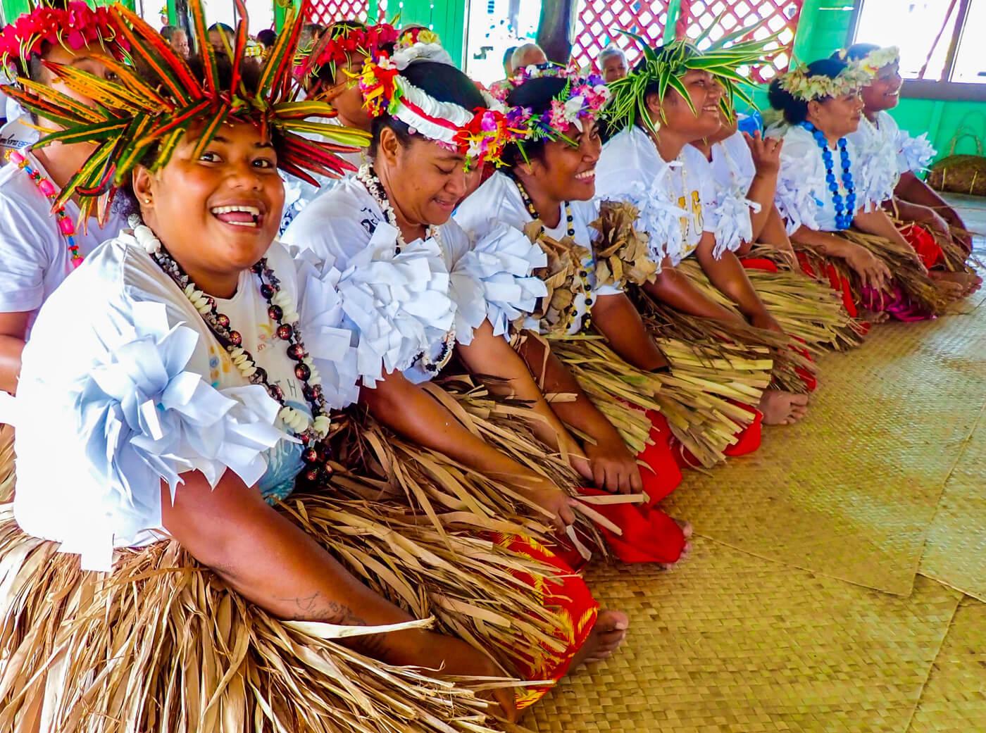 A traditional meke performance at Kioa Island. © Roger Harris